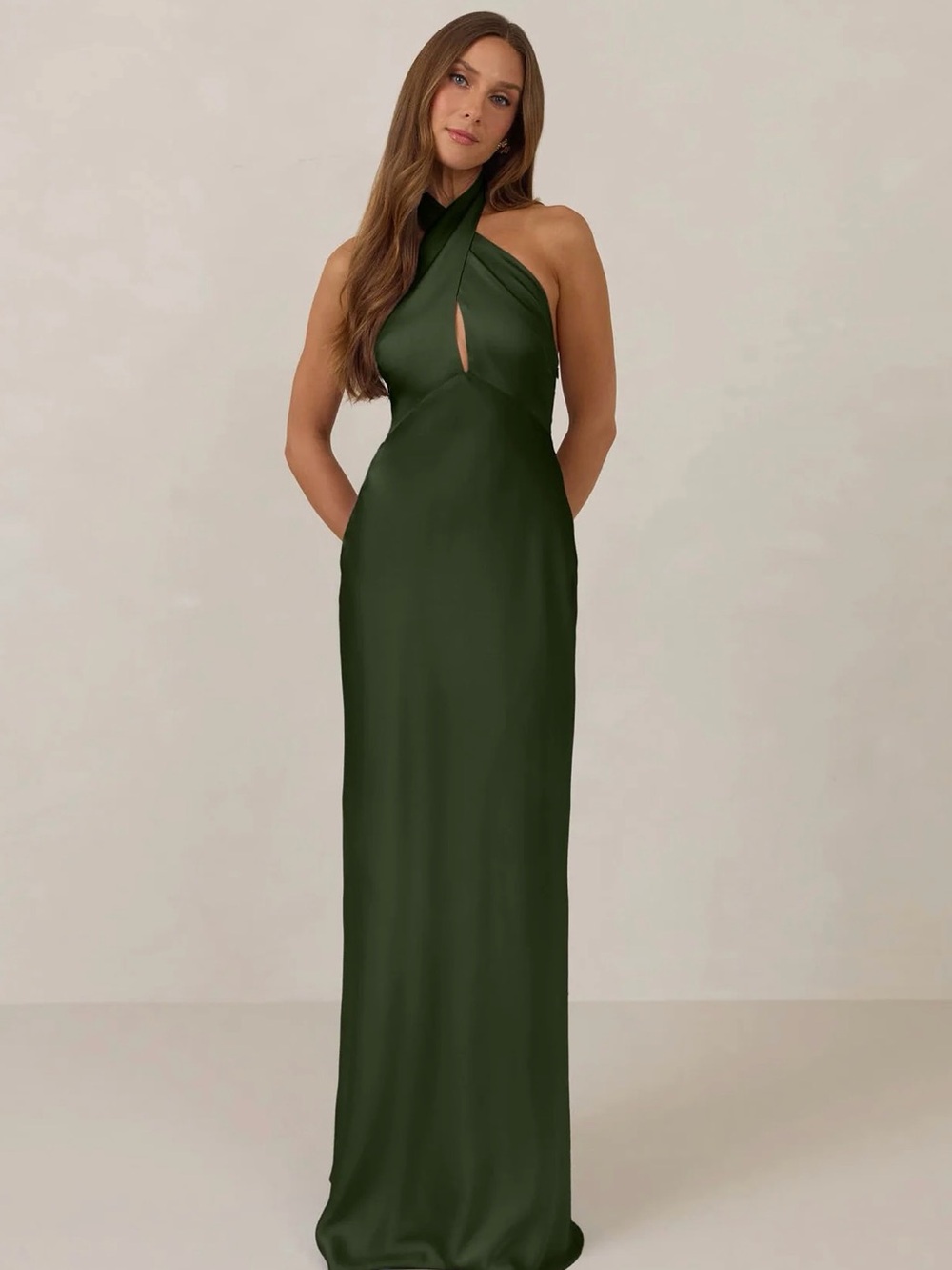Park & Fifth Emery Dress - Olive Satin